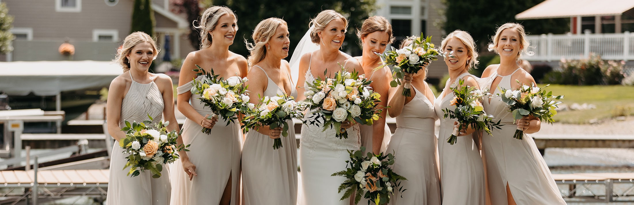 Bridal Party with Bouquets