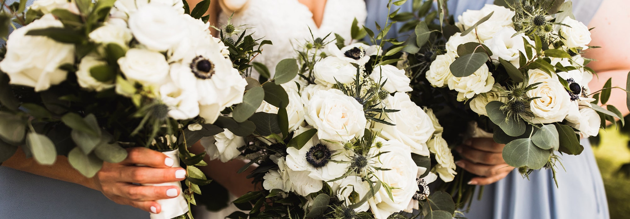 Beautiful White Bridal Party Bouquets